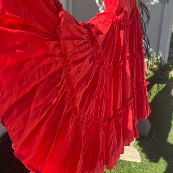 Left On Friday Half Day Ruffle Tier Linen Dress - Picture 13 of 15